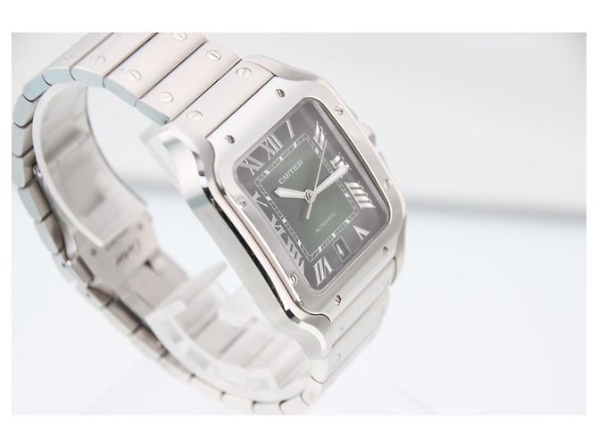 Cartier Santos de Cartier LM Automatico WSSA0062 Quadrante Verde Silver hardware - vista 3