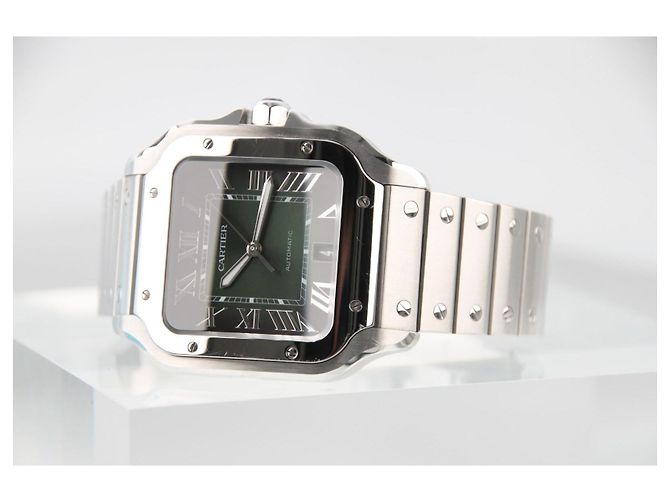 Cartier Santos de Cartier LM Automatico WSSA0062 Quadrante Verde Silver hardware - vista 6