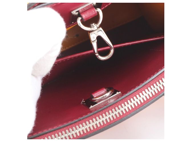 Borsa a mano in pelle Louis Vuitton City Steamer MINI Rosso Arancione Bordò - vista 10