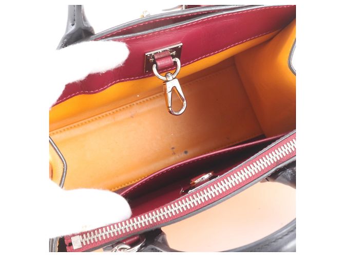 Borsa a mano in pelle Louis Vuitton City Steamer MINI Rosso Arancione Bordò - vista 8