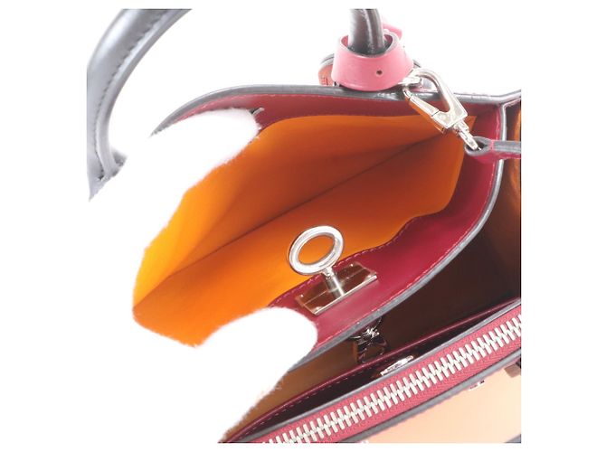 Borsa a mano in pelle Louis Vuitton City Steamer MINI Rosso Arancione Bordò - vista 9