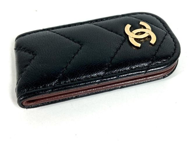 Clip para billetes de cuero con logotipo Chanel CC Coco Mark Negro - vista 4
