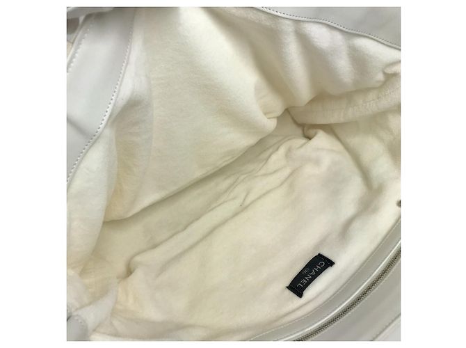 Borsa Tote a Spalla Chanel CC Coco Mark Logo Bianco Giallo - vista 13