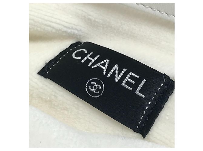 Borsa Tote a Spalla Chanel CC Coco Mark Logo Bianco Giallo - vista 14
