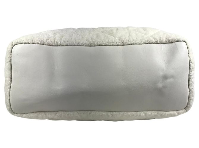 Borsa Tote a Spalla Chanel CC Coco Mark Logo Bianco Giallo - vista 5