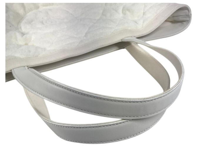 Borsa Tote a Spalla Chanel CC Coco Mark Logo Bianco Giallo - vista 8