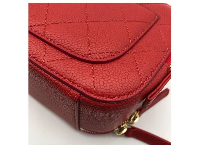 Vanity Case Chanel Small Red Caviar Leather Rosso - vista 12