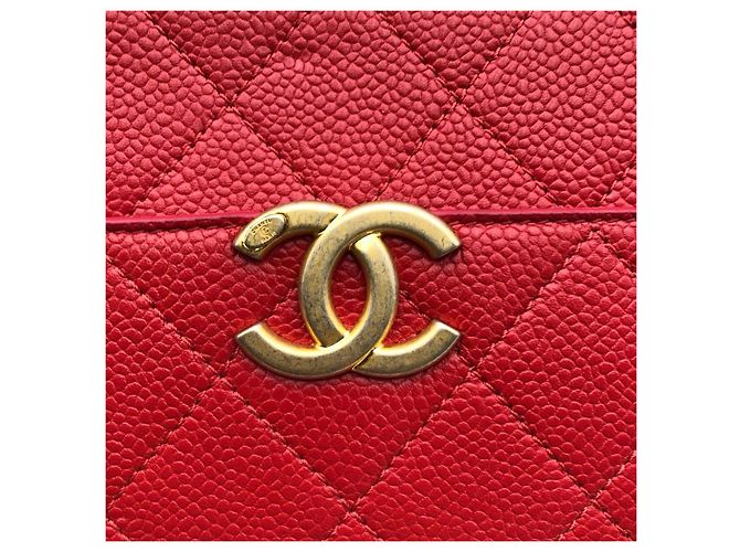 Vanity Case Chanel Small Red Caviar Leather Rosso - vista 16