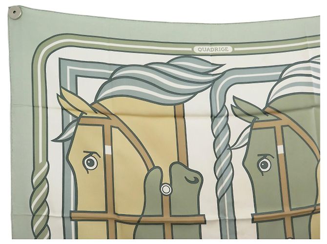 Hermès FULAR HERMES QUADRIGE CHEVAUX PIERRE PERON QUADRATO 90 CM IN SETA Multicolore - vista 2