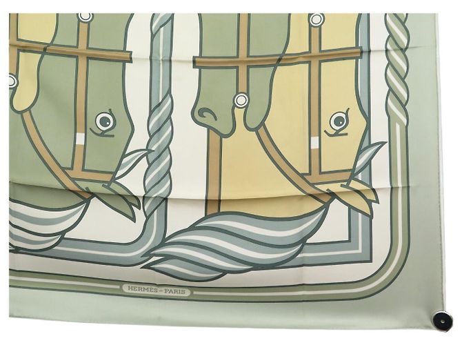 Hermès FULAR HERMES QUADRIGE CHEVAUX PIERRE PERON QUADRATO 90 CM IN SETA Multicolore - vista 4