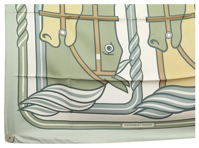 Hermès FULAR HERMES QUADRIGE CHEVAUX PIERRE PERON QUADRATO 90 CM IN SETA Multicolore - vista 5
