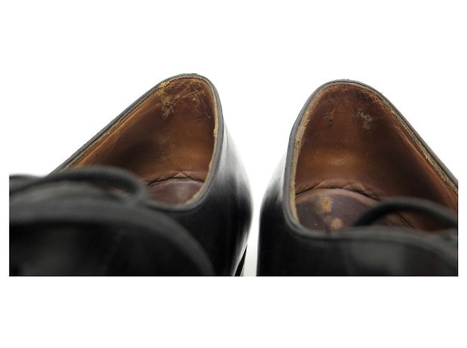 CHAUSSURES JM WESTON 300 RICHELIEU 7.5D 41.5 CUIR NOIR + EMBAUCHOIRS SHOES - vue 11