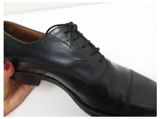 CHAUSSURES JM WESTON 300 RICHELIEU 7.5D 41.5 CUIR NOIR + EMBAUCHOIRS SHOES - vue 13