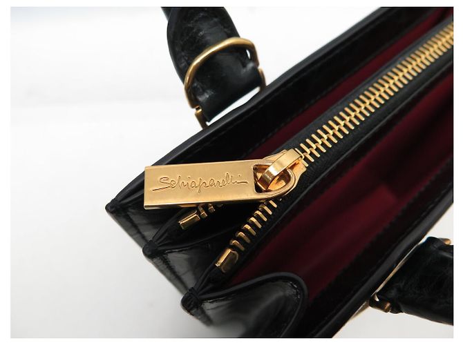 NUOVA BORSA SCHIAPARELLI FACE CABAS TOTE IN PELLE NERA Nero - vista 10