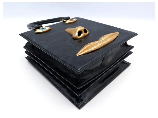 NUOVA BORSA SCHIAPARELLI FACE CABAS TOTE IN PELLE NERA Nero - vista 5