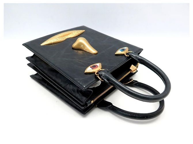 NUOVA BORSA SCHIAPARELLI FACE CABAS TOTE IN PELLE NERA Nero - vista 6
