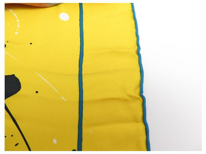 Hermès NUOVO FULLETTO HERMES CHEVAL SURPRISE REMIX CARRE 90 SETA GIALLO + SCATOLA - vista 13