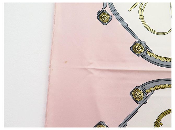 Hermès FULAR HERMES SPRINGS PHILIPPE LEDOUX CARRÉ 90 IN SETA ROSE PINK Rosa - vista 10