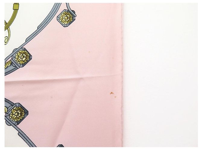 Hermès FULAR HERMES SPRINGS PHILIPPE LEDOUX CARRÉ 90 IN SETA ROSE PINK Rosa - vista 11