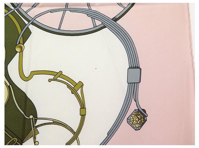 Hermès FULAR HERMES SPRINGS PHILIPPE LEDOUX CARRÉ 90 IN SETA ROSE PINK Rosa - vista 12
