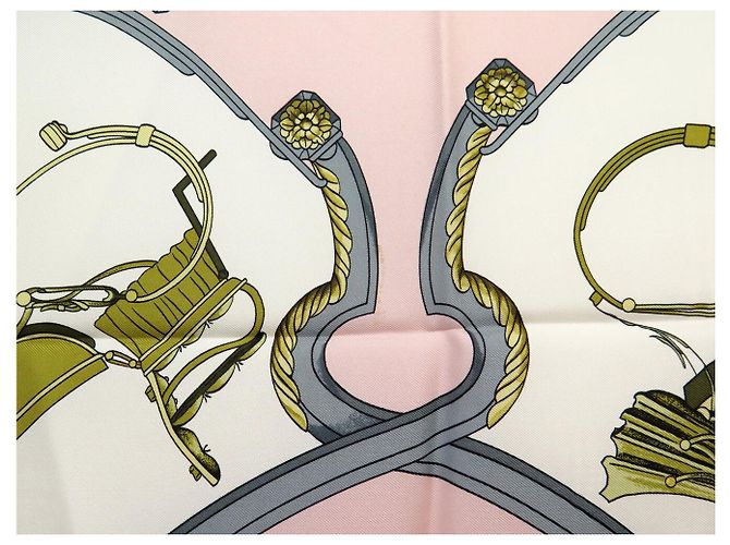 Hermès FULAR HERMES SPRINGS PHILIPPE LEDOUX CARRÉ 90 IN SETA ROSE PINK Rosa - vista 14