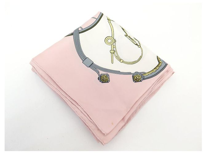 Hermès FULAR HERMES SPRINGS PHILIPPE LEDOUX CARRÉ 90 IN SETA ROSE PINK Rosa - vista 16