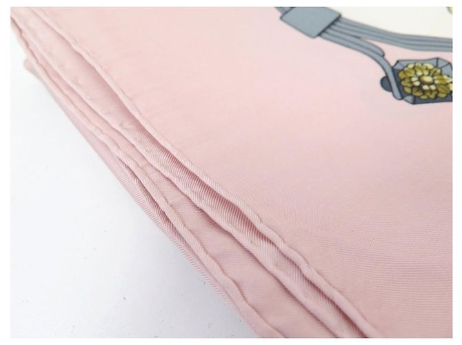Hermès FULAR HERMES SPRINGS PHILIPPE LEDOUX CARRÉ 90 IN SETA ROSE PINK Rosa - vista 17