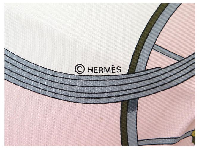 Hermès FULAR HERMES SPRINGS PHILIPPE LEDOUX CARRÉ 90 IN SETA ROSE PINK Rosa - vista 8