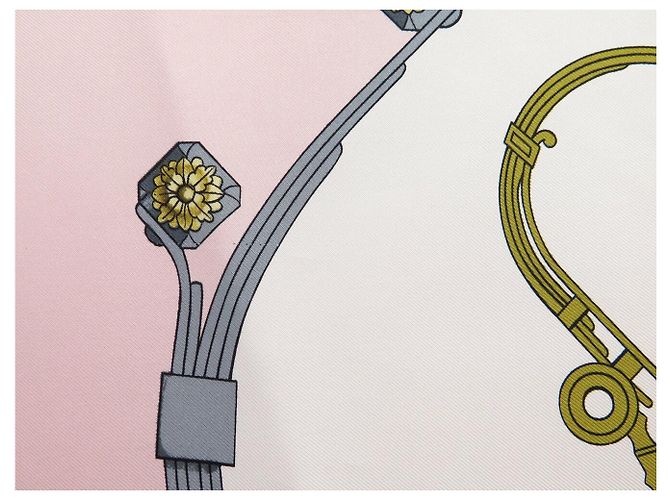 Hermès FULAR HERMES SPRINGS PHILIPPE LEDOUX CARRÉ 90 IN SETA ROSE PINK Rosa - vista 9
