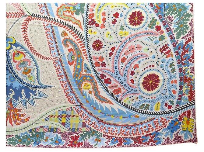 Aline Hermès NUOVO CHALE HERMES PAISLEY BLOSSOM H243569S 140CM SCIARPA IN CACHEMIRE E SETA Multicolore - vista 4