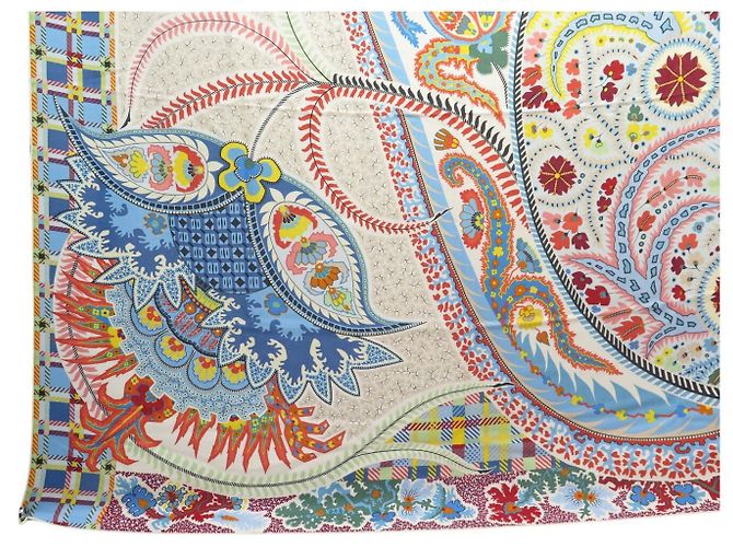 Aline Hermès NUOVO CHALE HERMES PAISLEY BLOSSOM H243569S 140CM SCIARPA IN CACHEMIRE E SETA Multicolore - vista 5