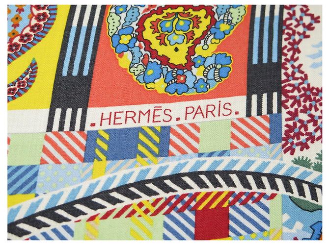 Aline Hermès NUOVO CHALE HERMES PAISLEY BLOSSOM H243569S 140CM SCIARPA IN CACHEMIRE E SETA Multicolore - vista 8