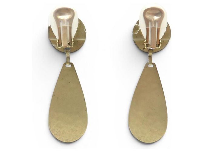 Céline Orecchini pendenti vintage CELINE TRIOMPHE LOGO in ottone D'oro - vista 3