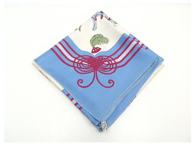 Hermès FULAR VINTAGE HERMES FANTAISIES DU ROY 1ª EDIZIONE CARRE 90 SETA Blu - vista 14