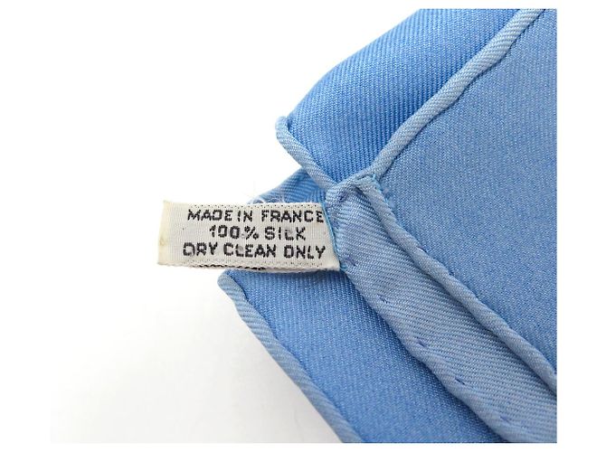 Hermès FULAR VINTAGE HERMES FANTAISIES DU ROY 1ª EDIZIONE CARRE 90 SETA Blu - vista 15