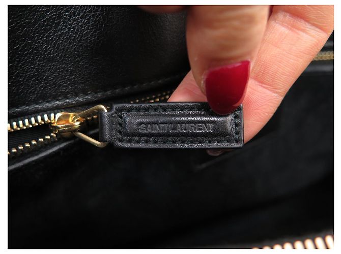BORSA SAINT LAURENT DE JOUR SMALL 324823 IN PELLE NERA A SPALLA Nero - vista 11