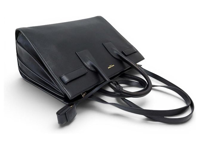 BORSA SAINT LAURENT DE JOUR SMALL 324823 IN PELLE NERA A SPALLA Nero - vista 4
