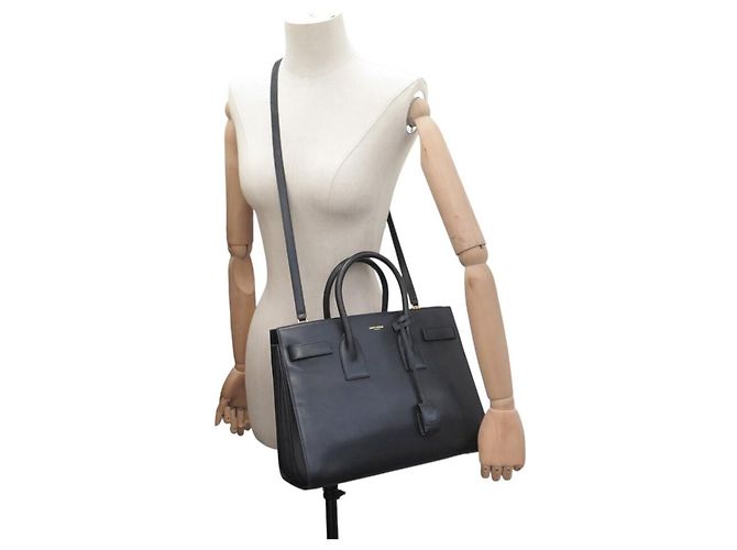 BORSA SAINT LAURENT DE JOUR SMALL 324823 IN PELLE NERA A SPALLA Nero - vista 5