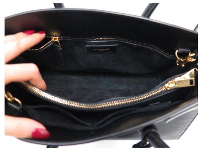 BORSA SAINT LAURENT DE JOUR SMALL 324823 IN PELLE NERA A SPALLA Nero - vista 9