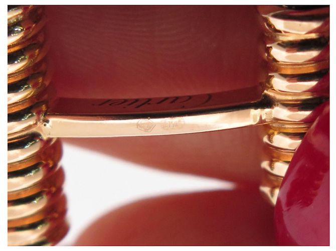 NUOVI GEMELLI CARTIER DECORATI CON MOLLE IN ORO 18K E ONIX D'oro - vista 7