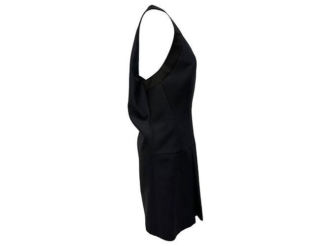 Alexander McQueen Mini Halter Kleid aus schwarzer Wolle - Ansicht 2