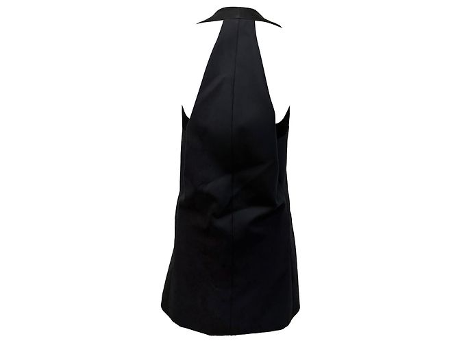 Alexander McQueen Mini Halter Kleid aus schwarzer Wolle - Ansicht 3