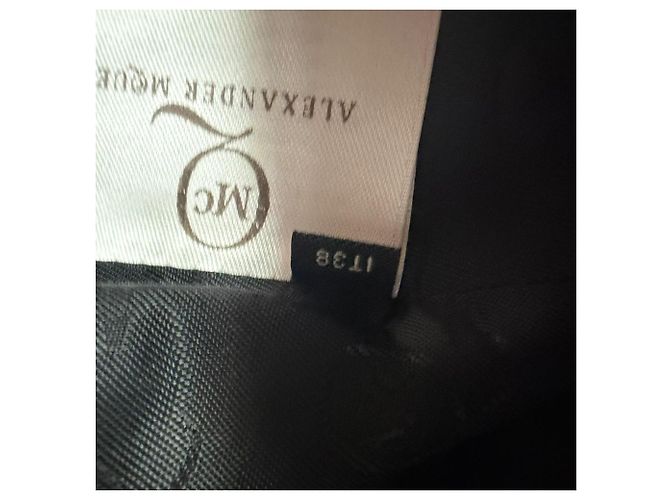 Alexander McQueen Mini Halter Kleid aus schwarzer Wolle - Ansicht 4