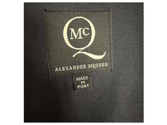 Alexander McQueen Mini Halter Kleid aus schwarzer Wolle - Ansicht 8