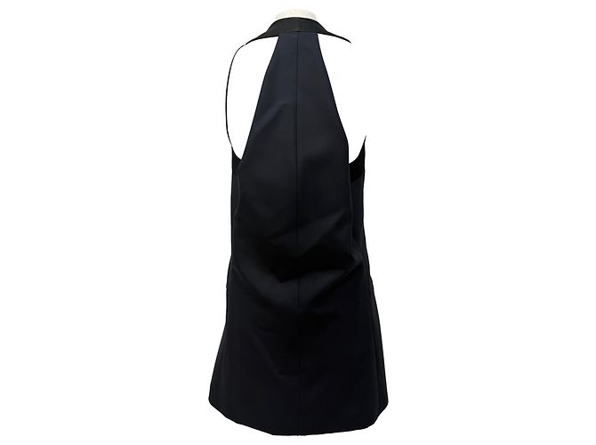 Alexander McQueen Mini Halter Kleid aus schwarzer Wolle - Ansicht 9