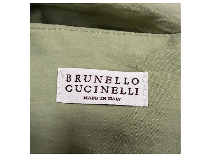 Falda cruzada Brunello Cucinelli con detalle de nudo en algodón verde oliva - vista 12