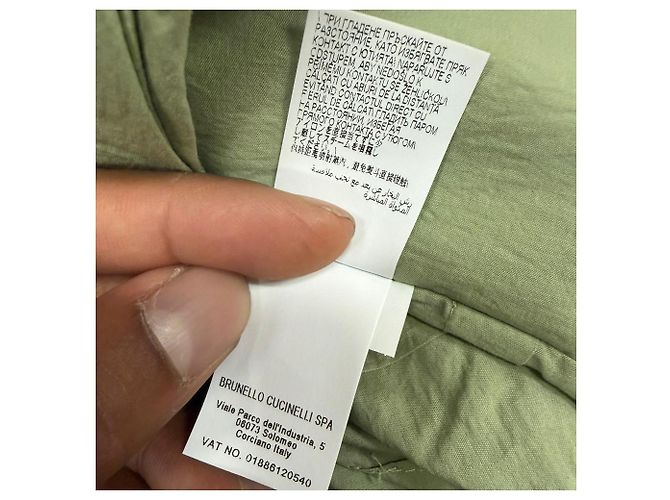 Falda cruzada Brunello Cucinelli con detalle de nudo en algodón verde oliva - vista 6