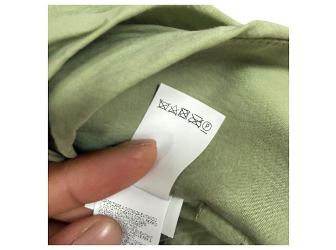 Falda cruzada Brunello Cucinelli con detalle de nudo en algodón verde oliva - vista 8
