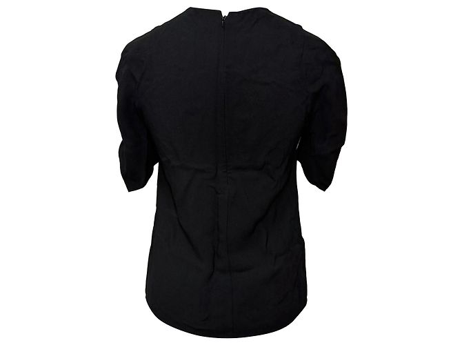 Stella Mc Cartney Stella McCartney Bluse mit Puffärmeln aus schwarzer Viskose - Ansicht 3