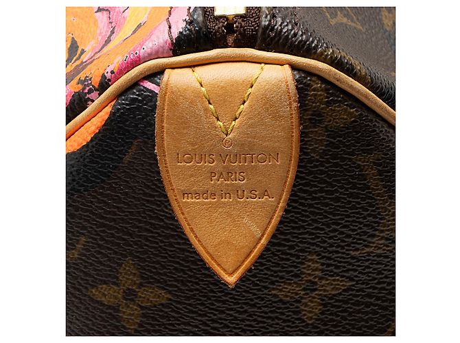 Borsa Louis Vuitton Limited Edition Monogram Canvas Roses Speedy 30 Marrone - vista 8